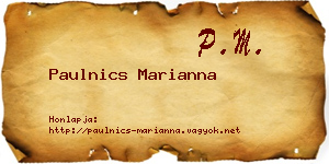 Paulnics Marianna névjegykártya